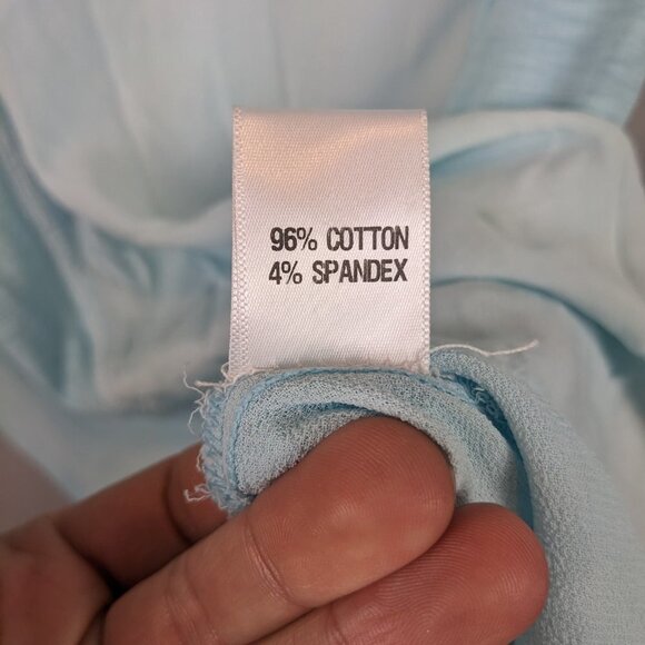 XCVI Mesh Blue Tunic Cotton Blouse 3/4 sleeve Size Small - Picture 6 of 9